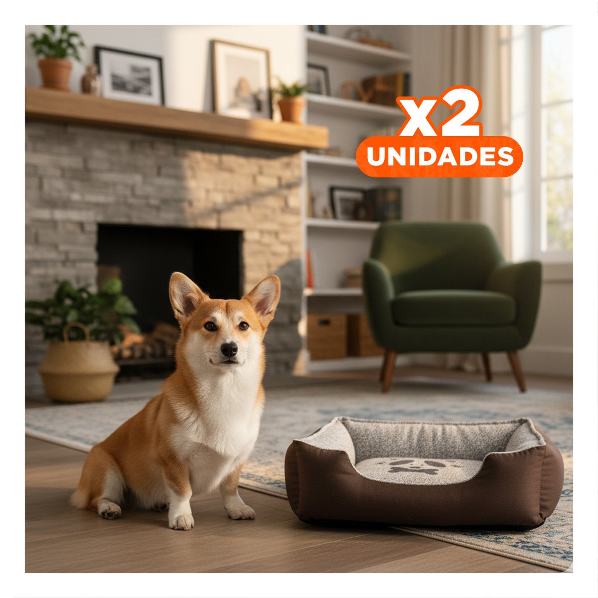 PACK2 BASE DE DESCANSO FUNCIONAL PARA MASCOTAS MEDIANAS TALLA M MARRON Y+REGALO STICKER - 1