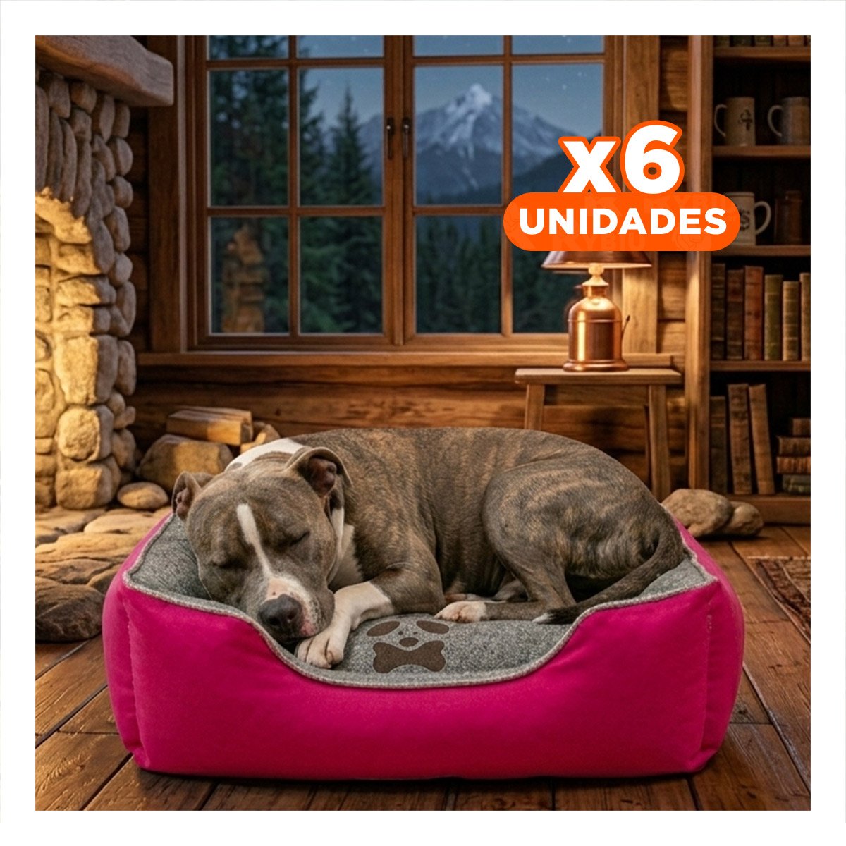 PACK6 NIDO PARA PERRO AREA AMPLIA PARA DORMIR SIN RESTRICCION TALLA M FUCSIA Y+REGALO STICKER - 1