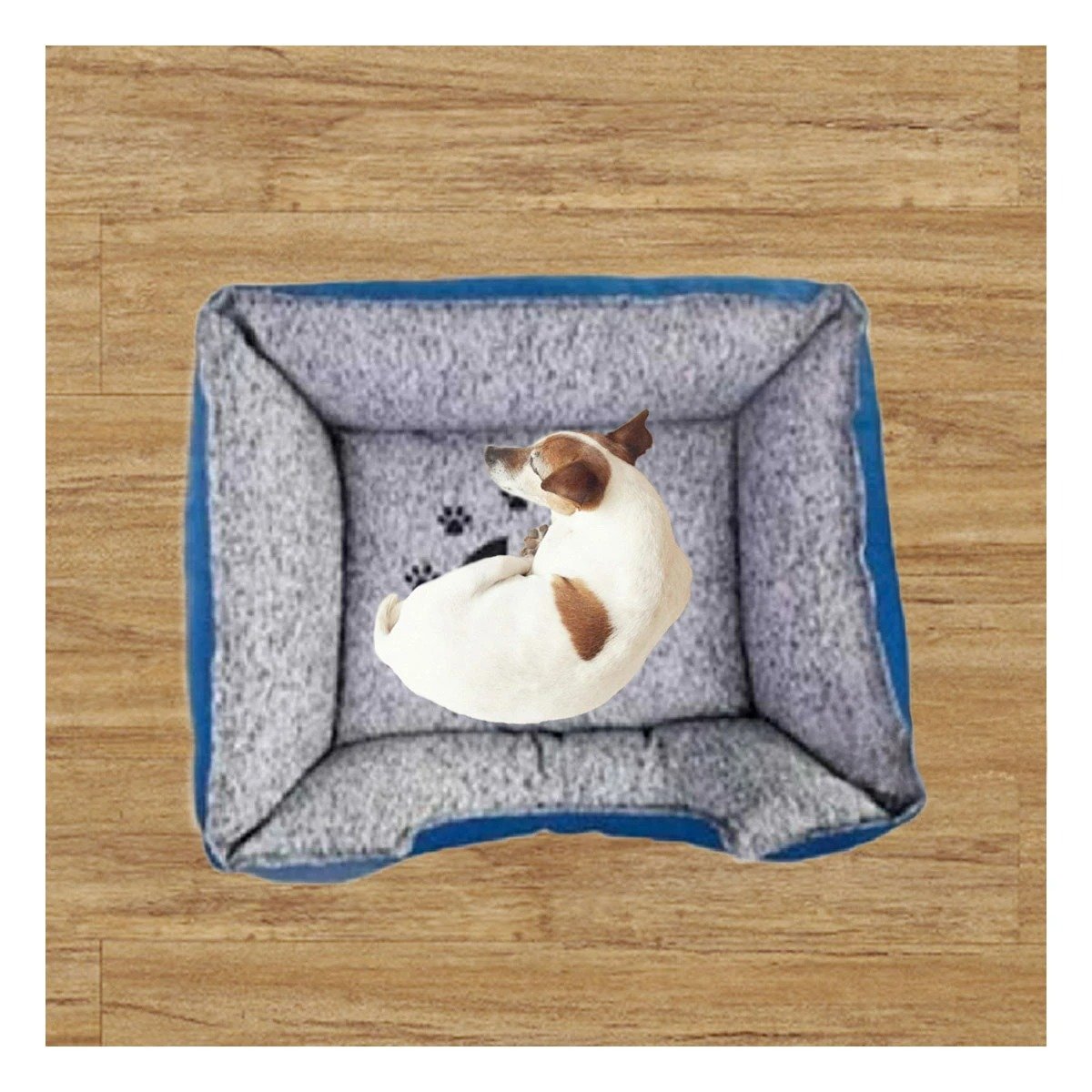 PACK2 REFUGIO ACOLCHADO PARA PERRO CON RELLENO GRUESO Y PROTECTOR TALLA M AZUL - 5