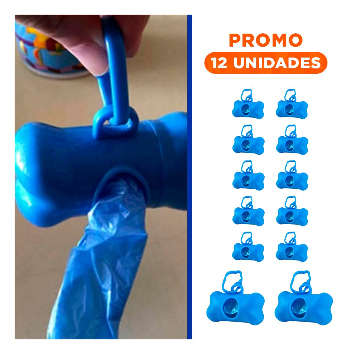 PACK12 LINEA PRACTICA CON BOLSA DE DESECHO Y PROTECTOR TIPO HUESO AZUL Y+REGALO STICKER - 1