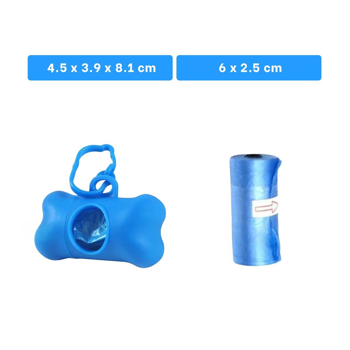 KIT DE BOLSA CON PROTECTOR TIPO HUESO AZUL PARA MASCOTA Y+REGALO STICKER - 4