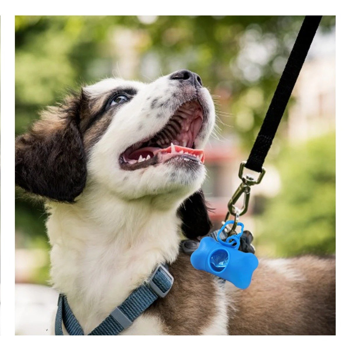 KIT DE BOLSA CON PROTECTOR TIPO HUESO AZUL PARA MASCOTA Y+REGALO STICKER - 5