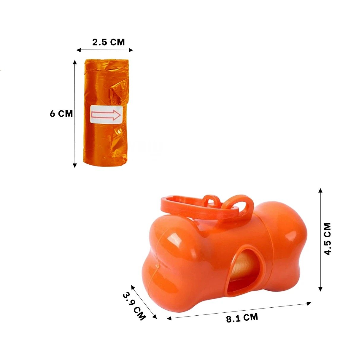 PACK4 SET COMPACTO CON BOLSA DE DESECHO Y PROTECTOR TIPO HUESO ANARANJADO - 4