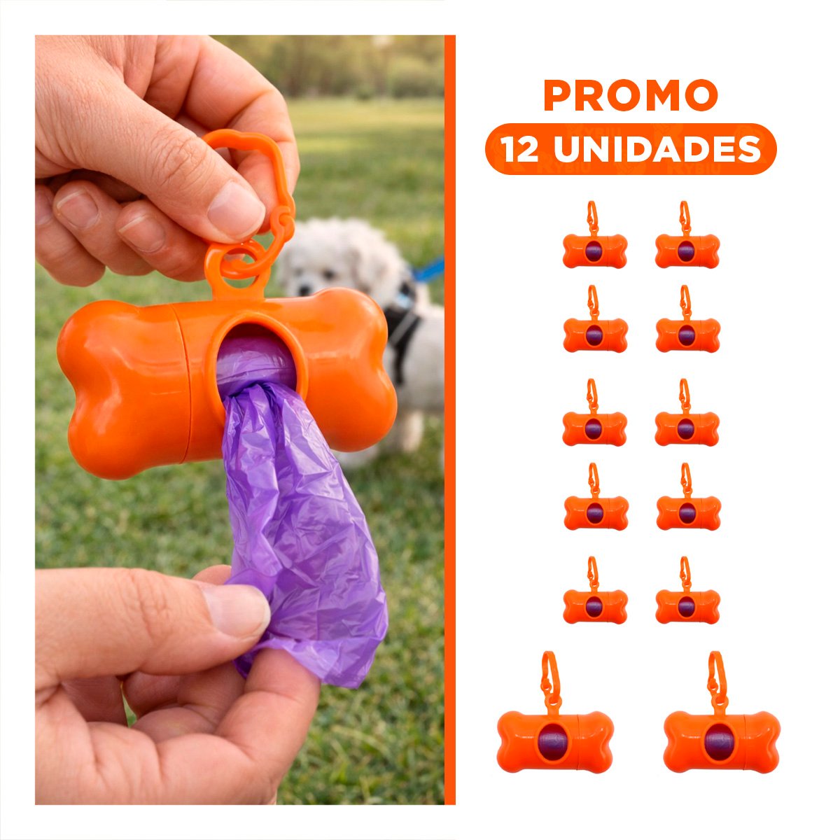 PACK12 LINEA PRACTICA CON BOLSA DE DESECHO Y PROTECTOR TIPO HUESO ANARANJADO Y+REGALO STICKER - 1