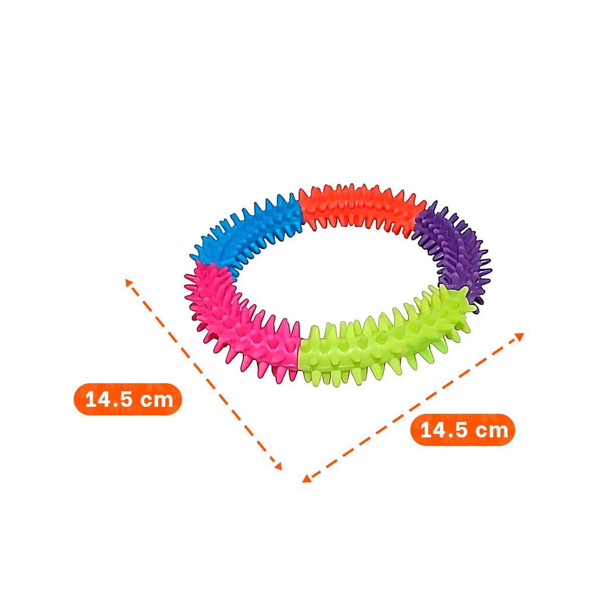 PACK4 ACCESORIO PARA PERROS JOVENES DE JEBE PUNTEADO DE COLORES Y+REGALO STICKER - 4