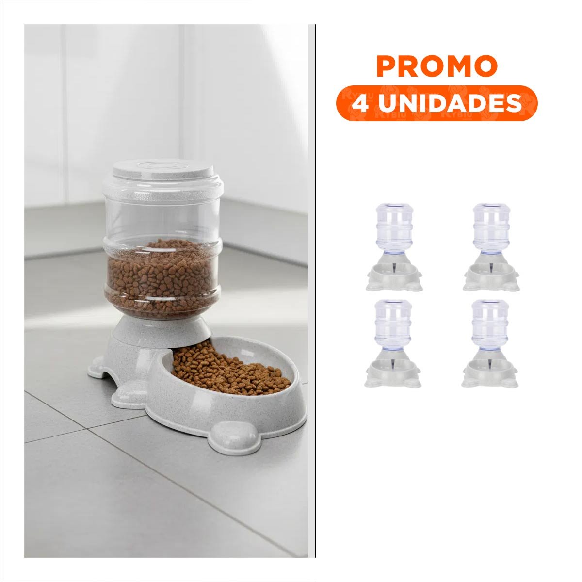 PACK4 DISPOSITIVO DE AGUA PARA PERRO CIRCULAR CON BIDON DE PLASTICO PLOMO Y+REGALO STICKER - 1