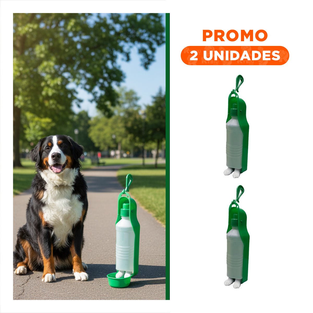 PACK2 ACCESORIO COMPACTO VERDE PARA MASCOTA EN PASEOS Y VIAJES - 1