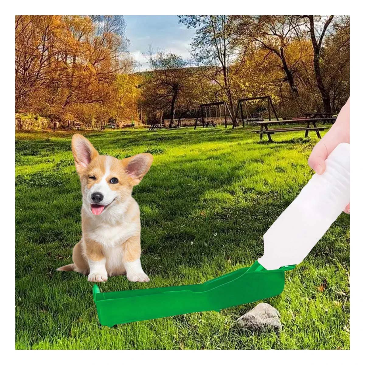 PACK2 ACCESORIO COMPACTO VERDE PARA MASCOTA EN PASEOS Y VIAJES - 3