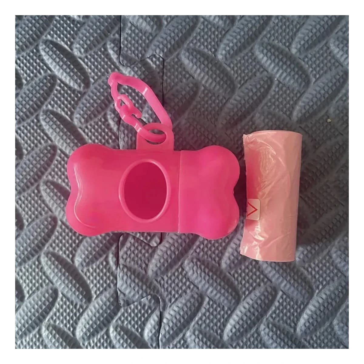 PACK6 PORTADOR COMPACTO CON BOLSA DE DESECHO Y PROTECTOR TIPO HUESO ROSADO - 5