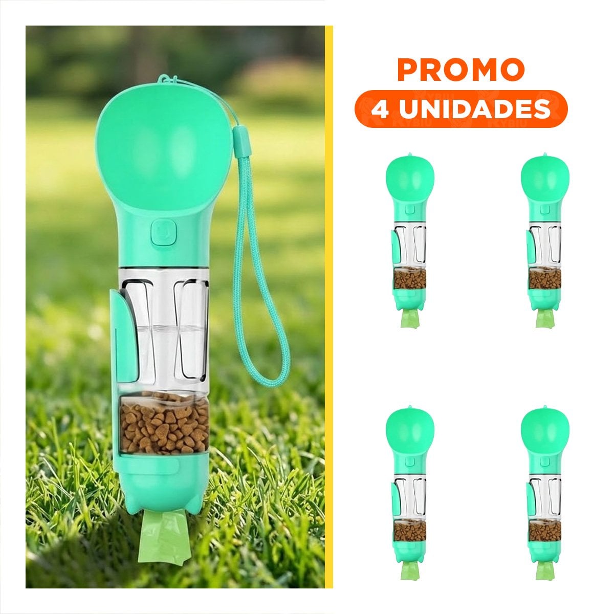 PACK4 SET PORTATIL 4 EN 1 DISPENSADOR CON BOLSITA CELESTE MEDIANO Y+REGALO STICKER - 1
