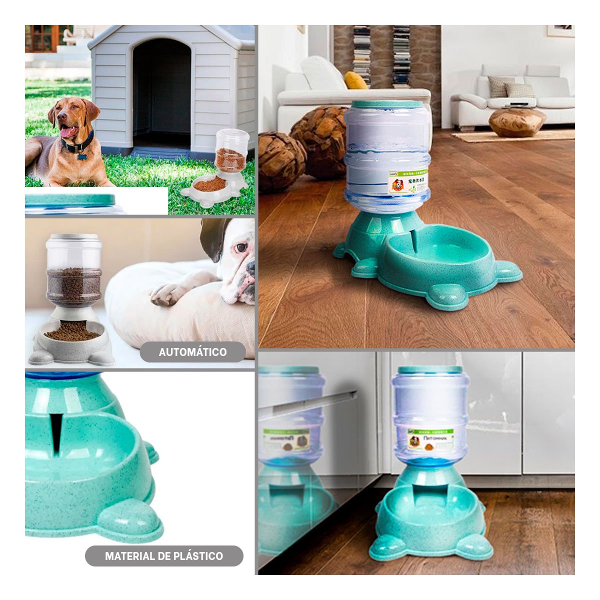 PACK2 CONTENEDOR PRACTICO PARA PERRO CIRCULAR CON BIDON DE PLASTICO VERDE Y+PAPEL REGALO - 3
