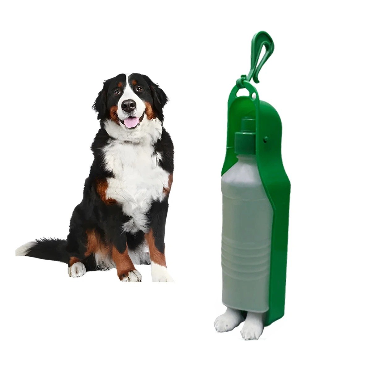 PACK2 CONTENEDOR COMPACTO VERDE PARA MASCOTA CON USO DIARIO EN EXTERIORES Y+REGALO STICKER - 2
