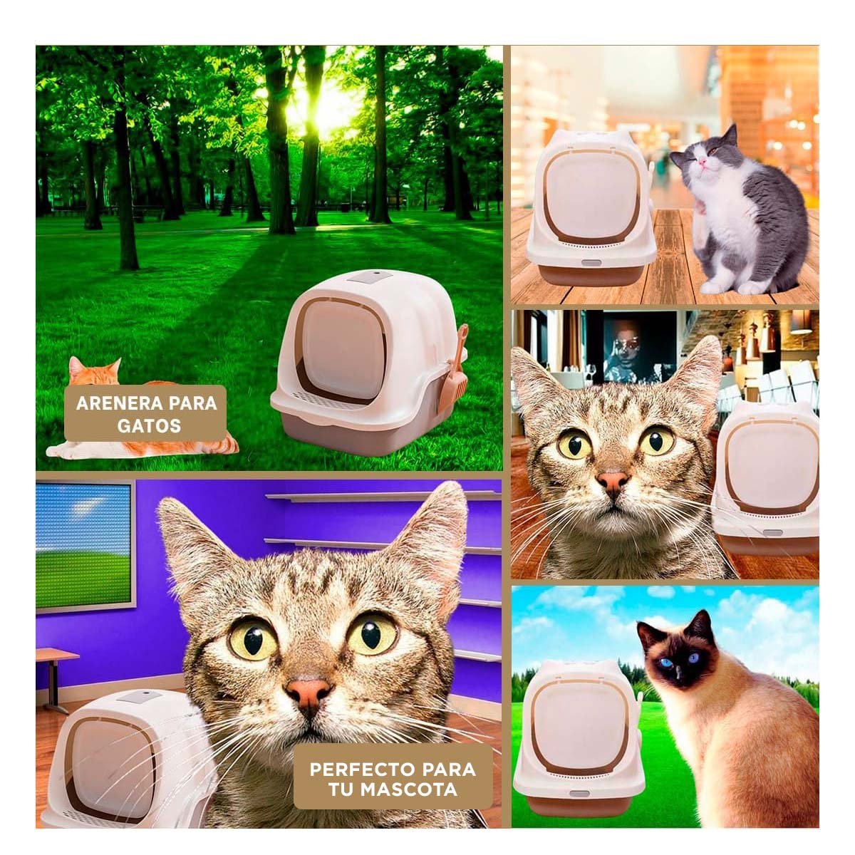 BASE SANITARIA CERRADA CON OREJITAS DE GATO MARRON PARA HOGAR Y+POST IT - 5