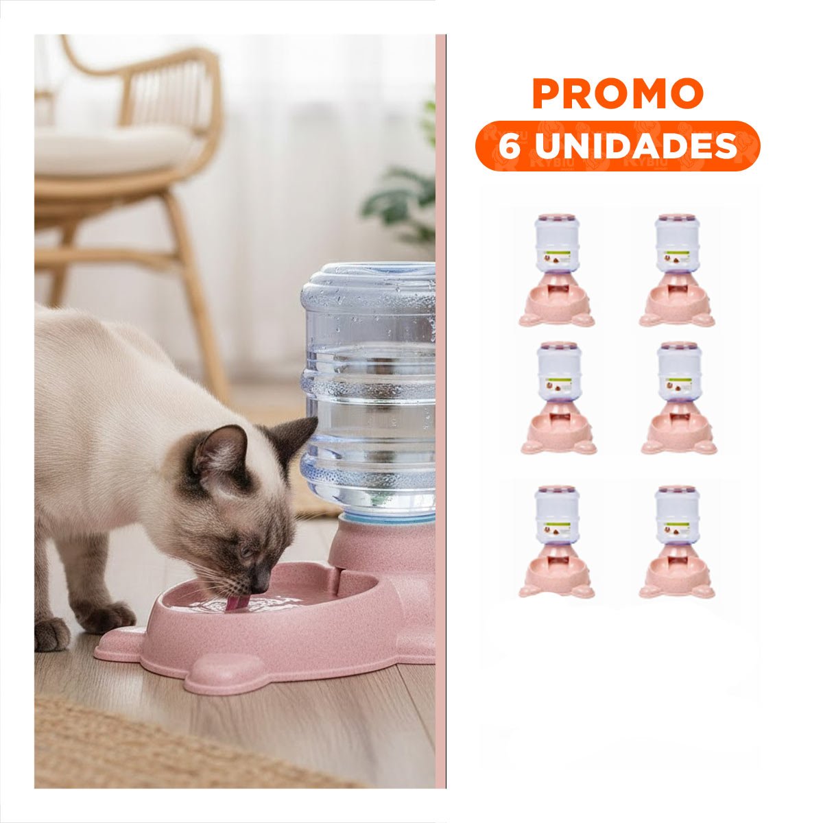 PACK6 MODELO COMPACTO PARA PERRO PLOMO CIRCULAR CON BIDON PLASTICO ROSADO - 1