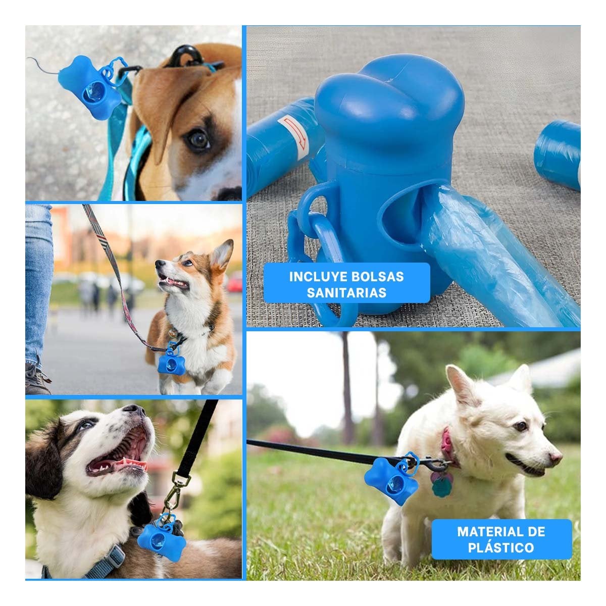 SET DE LIMPIEZA CON PROTECTOR TIPO HUESO AZUL PARA EXTERIORES Y+POST IT - 1