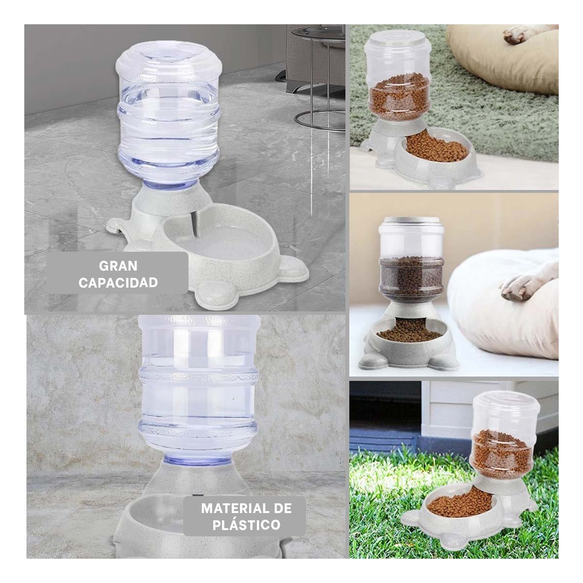 PACK2 CONTENEDOR PRACTICO PARA PERRO CIRCULAR CON BIDON DE PLASTICO PLOMO Y+PAPEL REGALO - 3