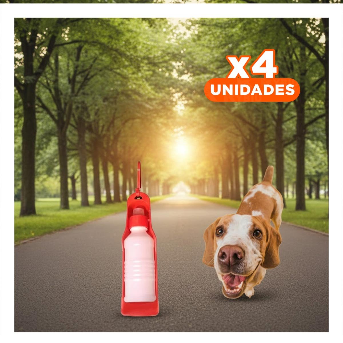 PACK4 ACCESORIO COMPACTO ROJO PARA MASCOTA EN PASEOS Y VIAJES - 1