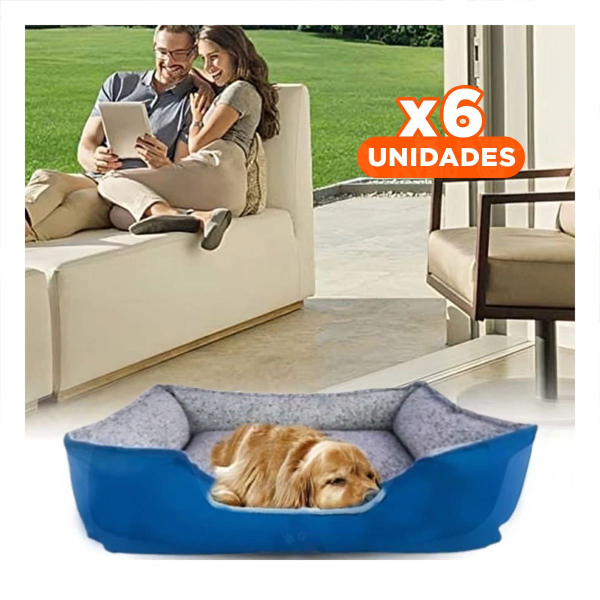 PACK6 ALFOMBRA ACOLCHADA PARA PERRO FACIL DE SACUDIR Y LIMPIAR TALLA L AZUL Y+REGALO STICKER - 1