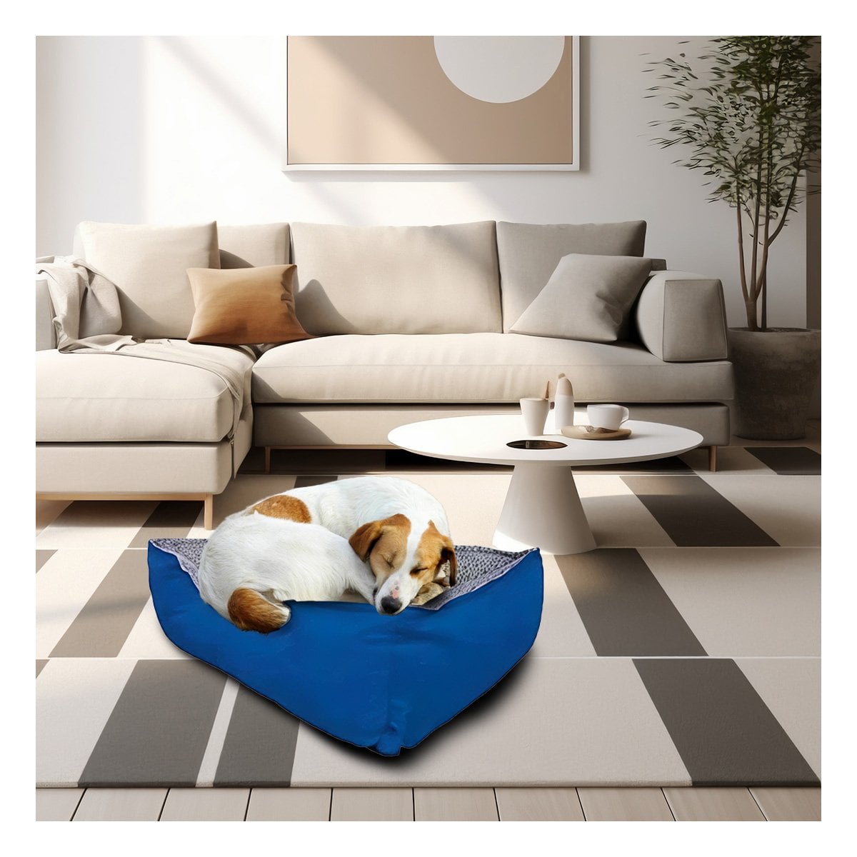 PACK6 ALFOMBRA ACOLCHADA PARA PERRO FACIL DE SACUDIR Y LIMPIAR TALLA L AZUL Y+REGALO STICKER - 3