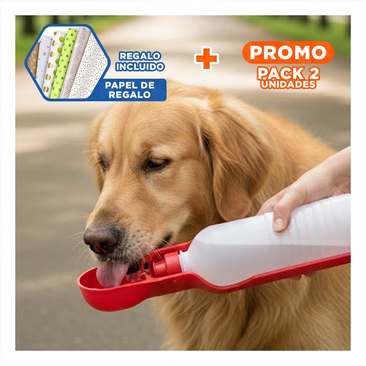 PACK2 PRODUCTO COMPACTO ROJO PARA MASCOTA CON DISPENSADOR PRACTICO DIARIO Y+PAPEL REGALO - 1