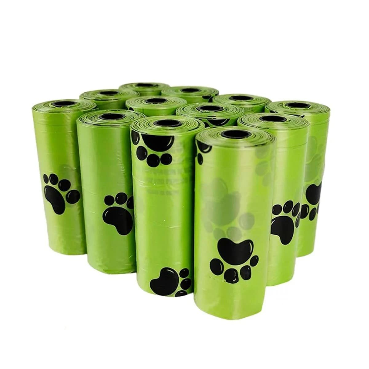 PACK12 ACCESORIO PRACTICO DE BOLSA BIODEGRADABLE VERDE PARA PASEO Y+REGALO STICKER - 2