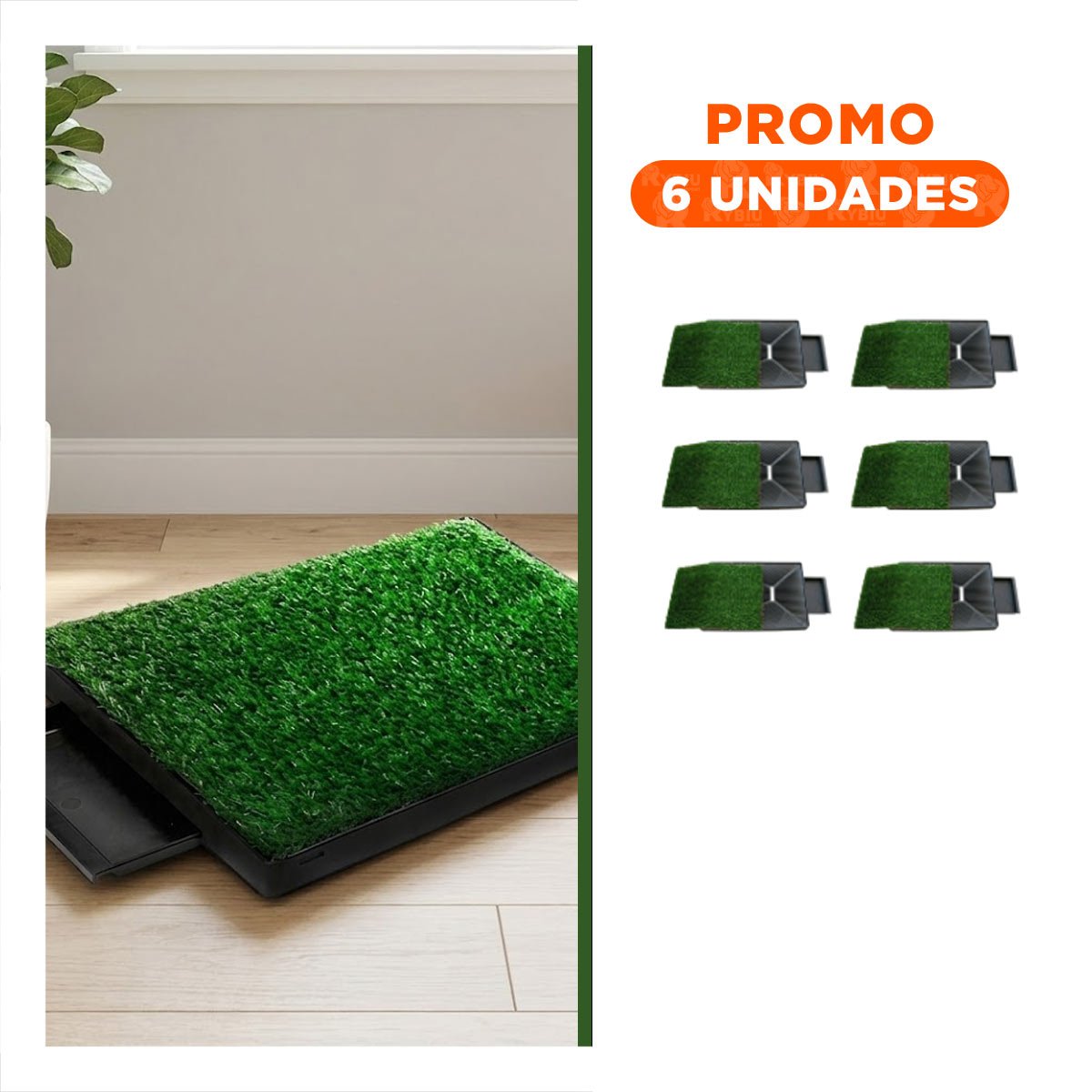 PACK6 ALTERNATIVA SANITARIA PARA PERROS MEDIANO NEGRO NACIONAL PARA CASA - 1