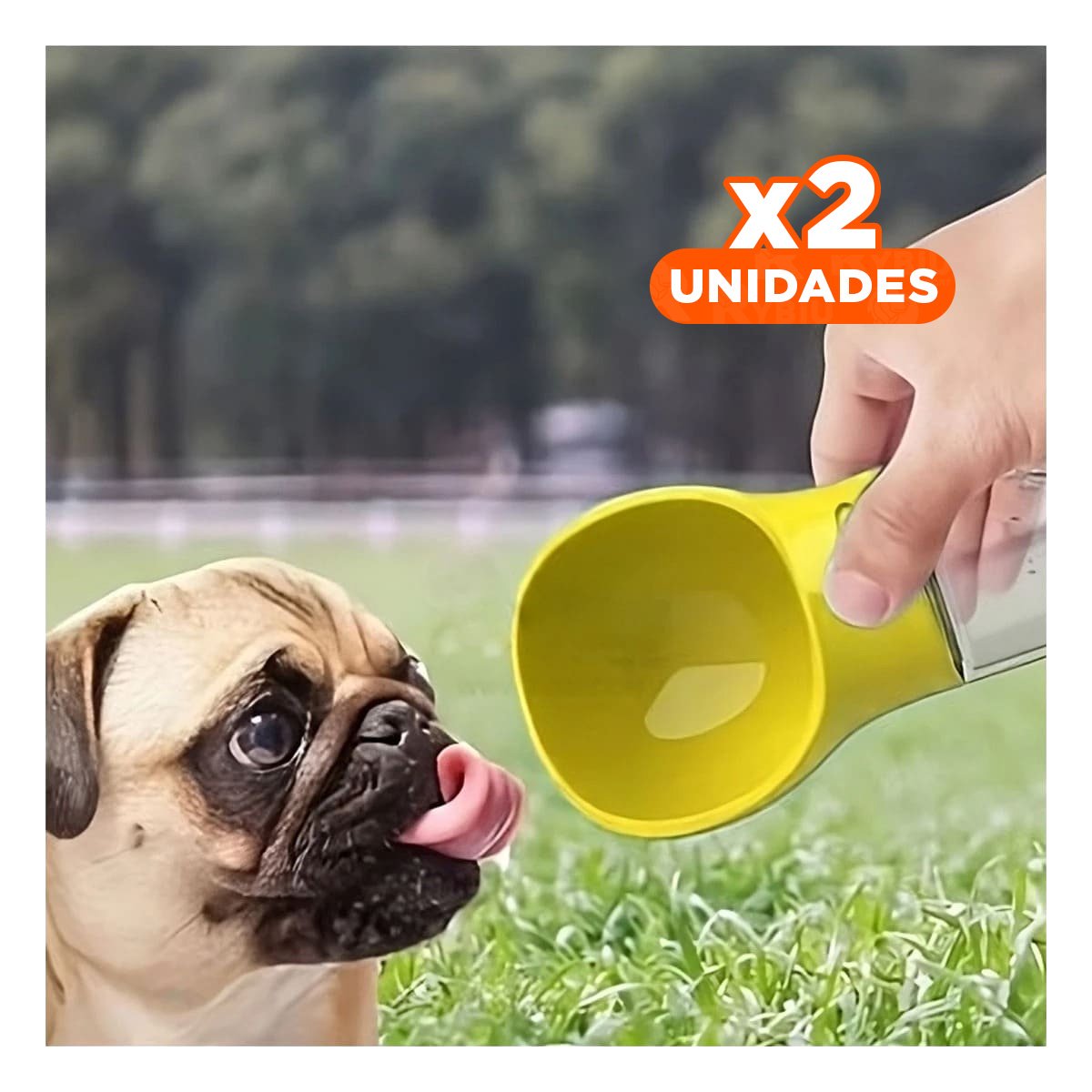 PACK2 ENVASE PORTATIL 4 EN 1 DISPENSADOR CON BOLSITA AMARILLO MEDIANO Y+REGALO STICKER - 1