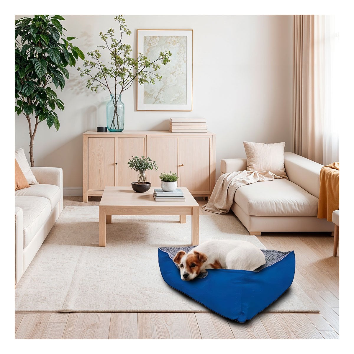 PACK6 ALFOMBRA ACOLCHADA PARA PERRO BASE ANTIDESLIZANTE SEGURA TALLA L AZUL Y+PAPEL REGALO - 2
