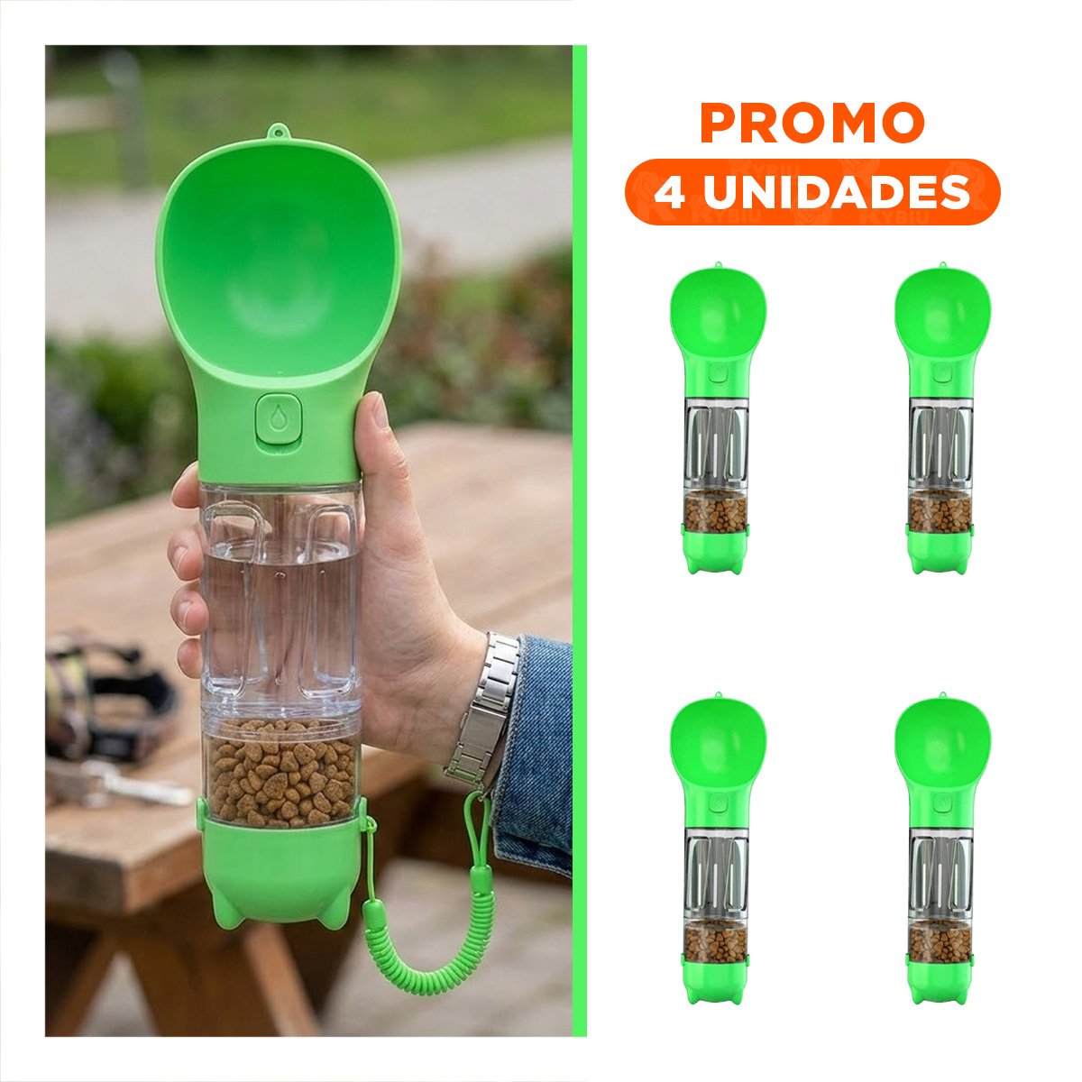 PACK4 COMPLEMENTO 4 EN 1 DISPENSADOR CON BOLSITA VERDE MEDIANO PRACTICO Y+REGALO STICKER - 1