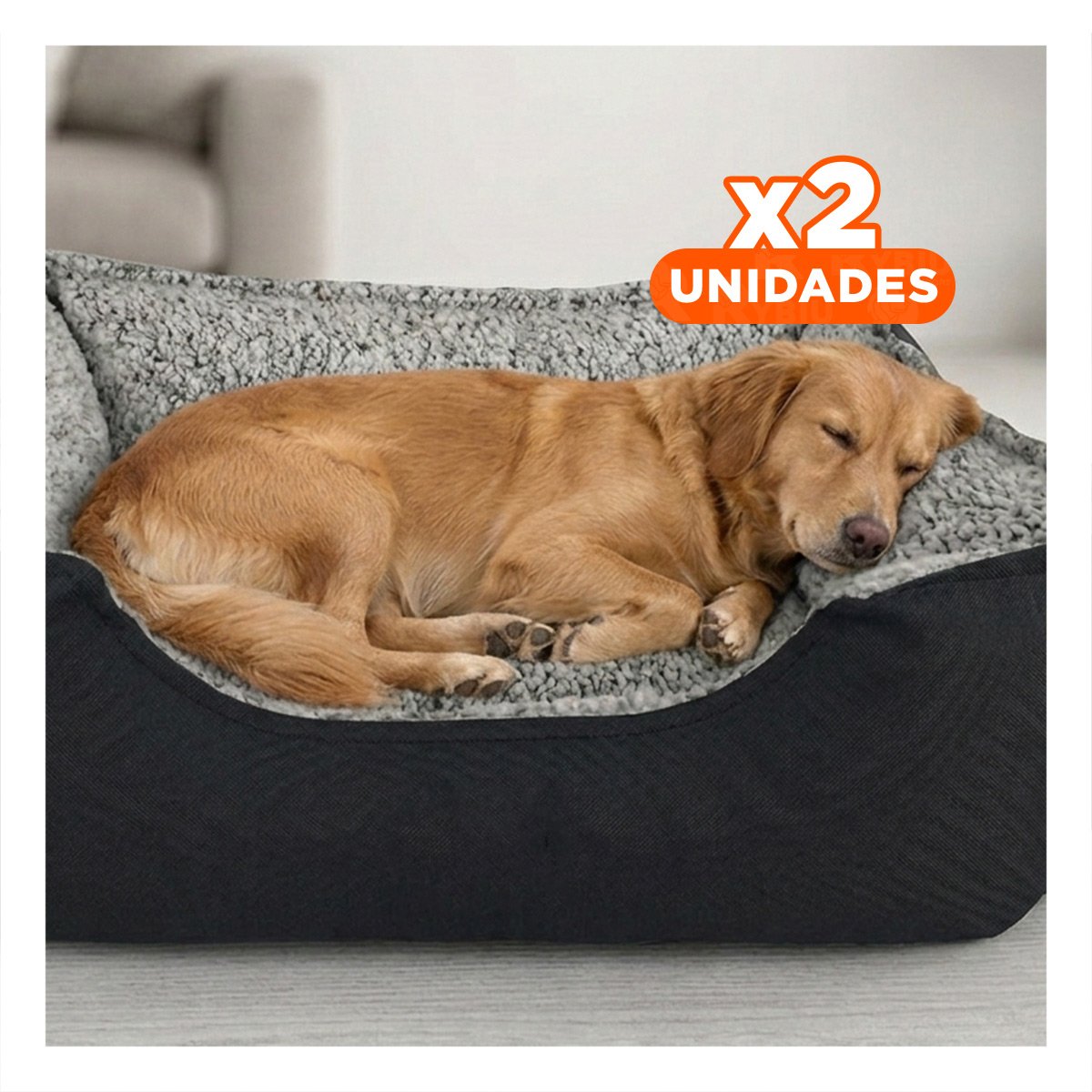 PACK2 COLCHONETA PARA PERRO USO DIARIO EN SALA O DORMITORIO TALLA L NEGRO Y+REGALO STICKER - 1