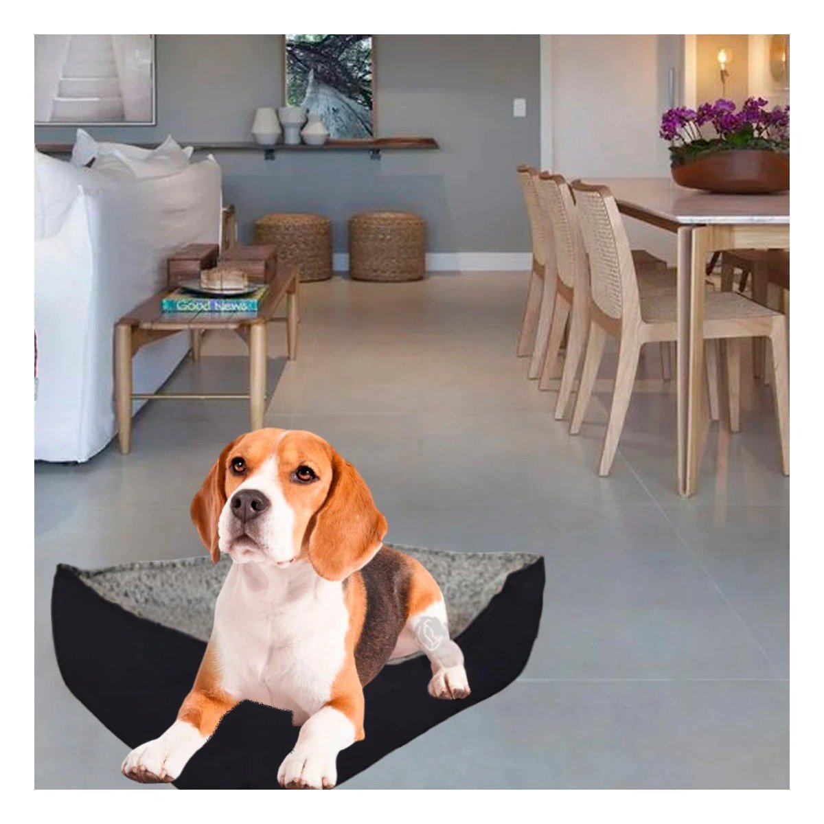 PACK2 COLCHONETA PARA PERRO USO DIARIO EN SALA O DORMITORIO TALLA L NEGRO Y+REGALO STICKER - 5