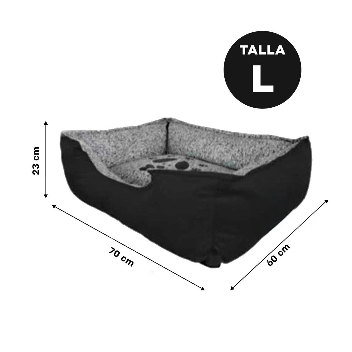 PACK4 ESPACIO DE DESCANSO PARA PERRO CON RELLENO SUAVE TALLA L NEGRO Y+REGALO STICKER - 4