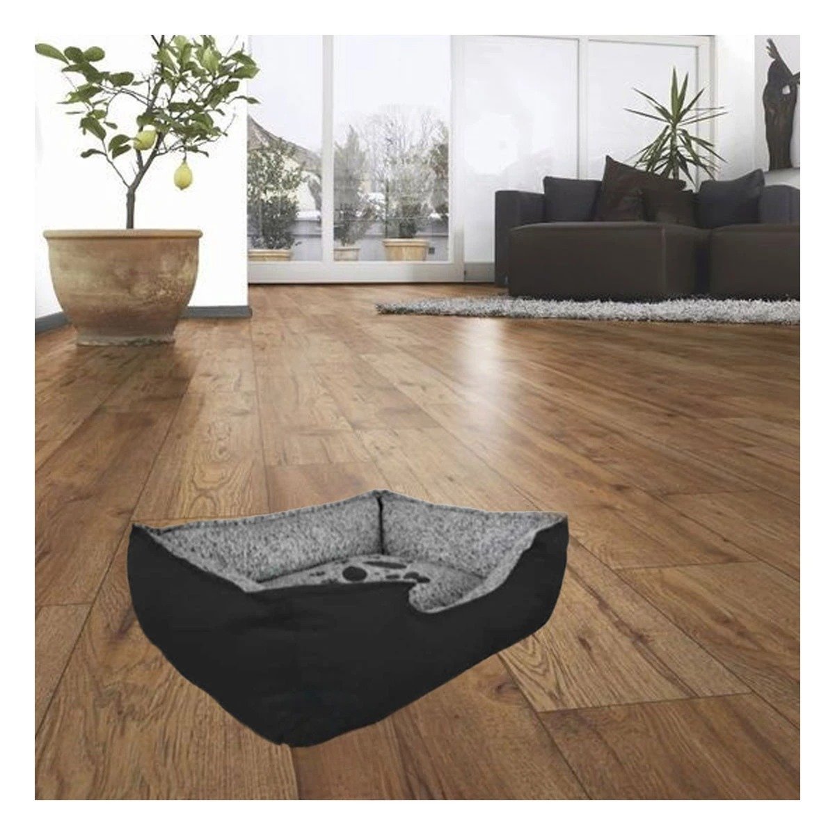 PACK4 ESPACIO DE DESCANSO PARA PERRO CON RELLENO SUAVE TALLA L NEGRO Y+REGALO STICKER - 5