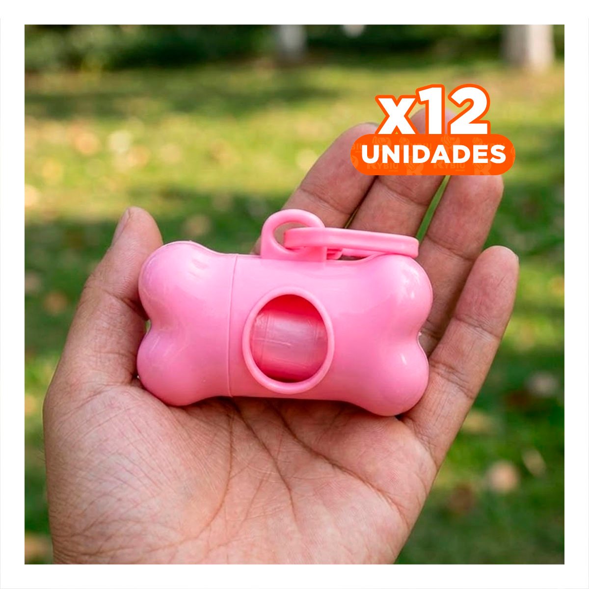 PACK12 IMPLEMENTO PORTATIL ROSADO CON BOLSA DE DESECHO Y PROTECTOR TIPO HUESO Y+PAPEL REGALO - 1
