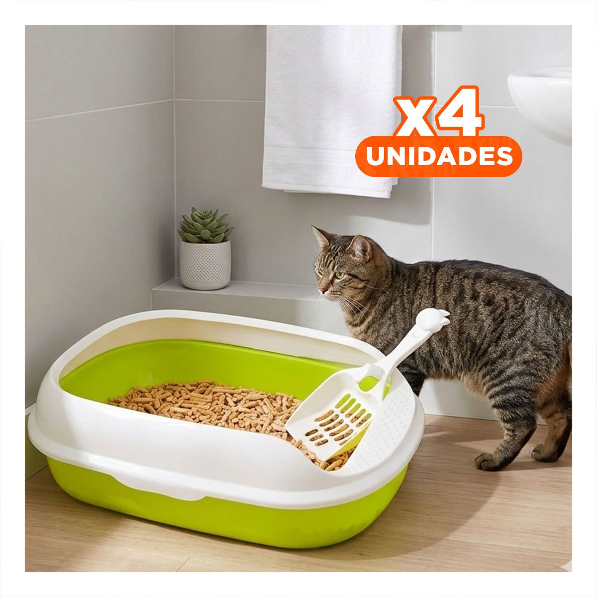 PACK4 ESTACION VERDE PARA GATO CON LADOS MEDIOS ALTOS MAS PALA CERNIDORA - 1