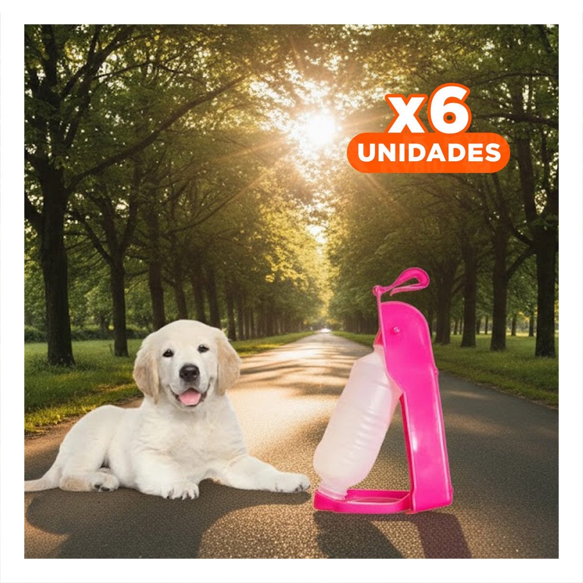 PACK6 KIT COMPACTO ROSADO PARA MASCOTA CON DISPENSADOR INTEGRADO SEGURO Y+REGALO STICKER - 1