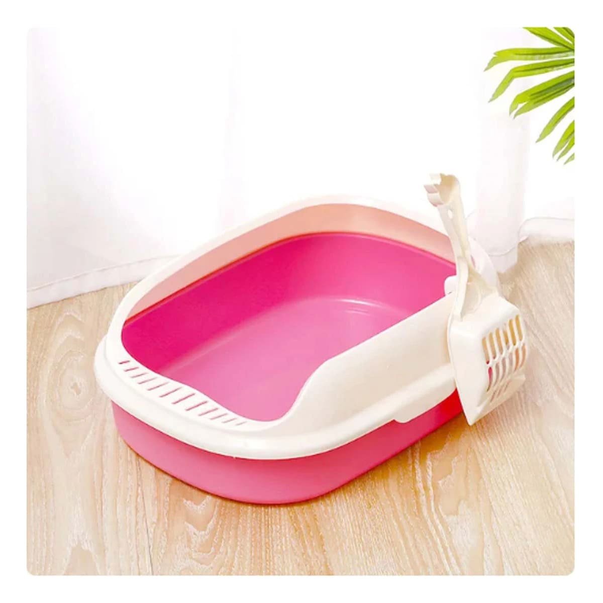 PACK4 ESTACION ROSADO PARA GATO CON LADOS MEDIOS ALTOS MAS PALA CERNIDORA - 3