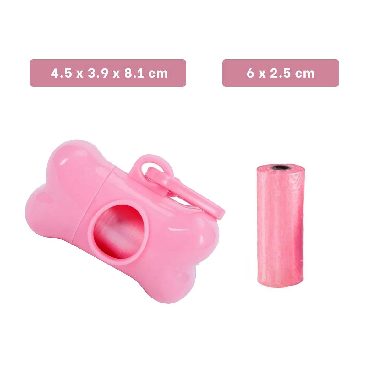 PORTA BOLSA CON PROTECTOR TIPO HUESO ROSADO PARA MASCOTA Y+LIGAS REGALO - 4