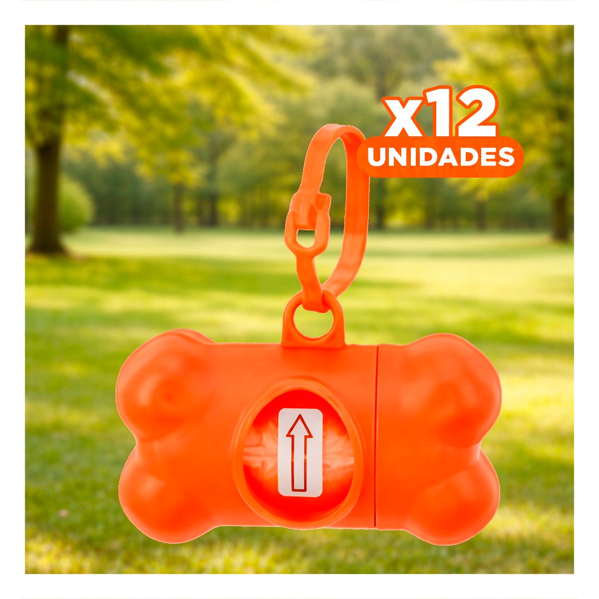 PACK12 FORMATO PRACTICO CON BOLSA DE DESECHO Y PROTECTOR TIPO HUESO ANARANJADO - 1