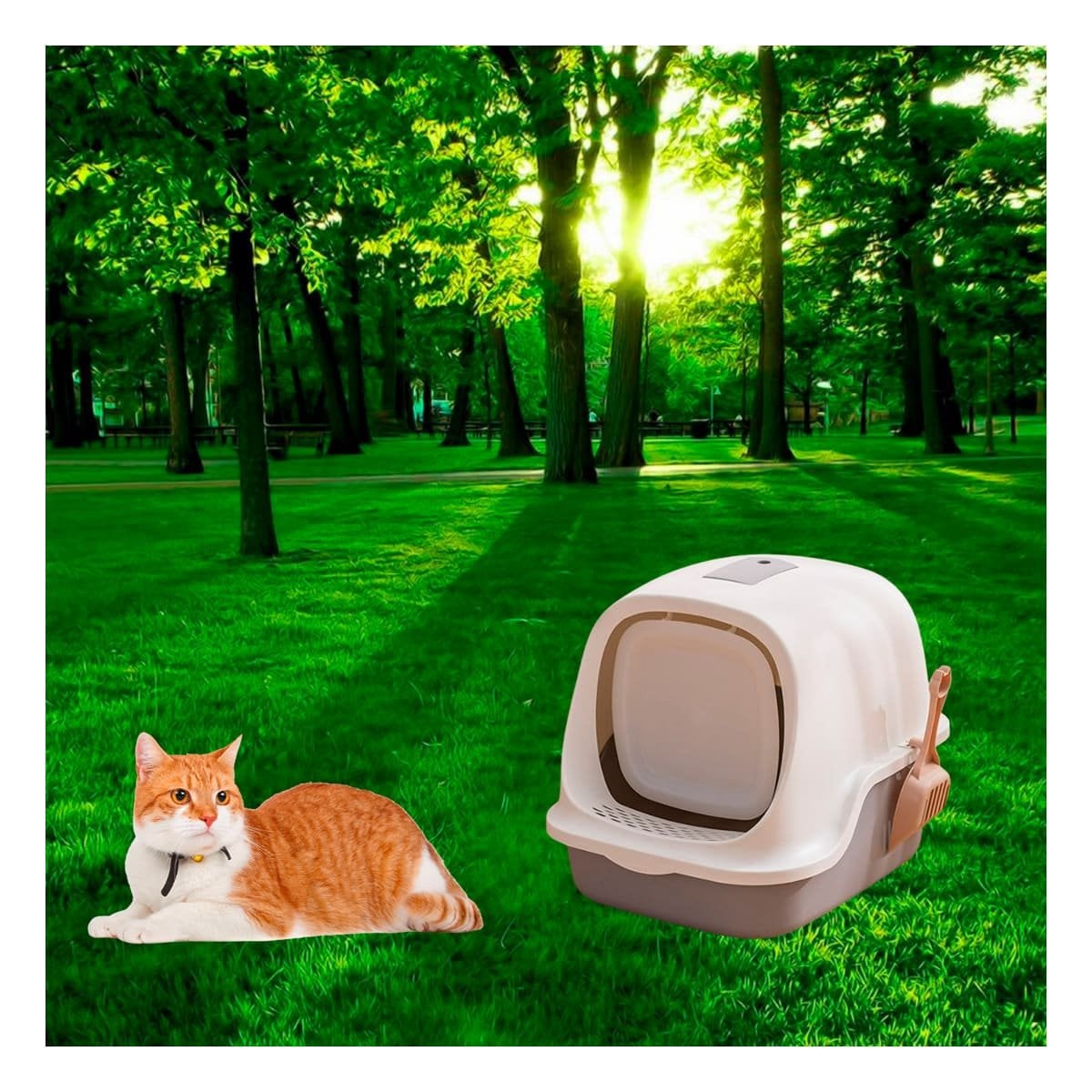 PACK4 CAJA HIGIENICA CERRADA CON OREJITAS DE GATO MARRON PARA HOGAR Y+PAPEL REGALO - 2