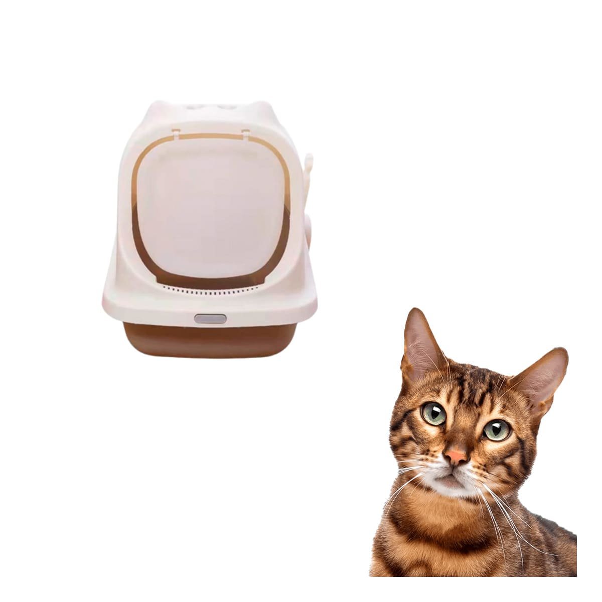 PACK4 CAJA HIGIENICA CERRADA CON OREJITAS DE GATO MARRON PARA HOGAR Y+PAPEL REGALO - 3