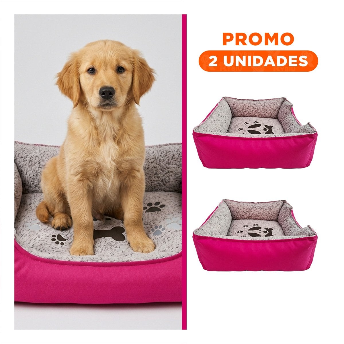 PACK2 CUCHA ACOLCHADA CON LATERALES ENVOLVENTES QUE BRINDAN ABRIGO TALLA L FUCSIA - 1