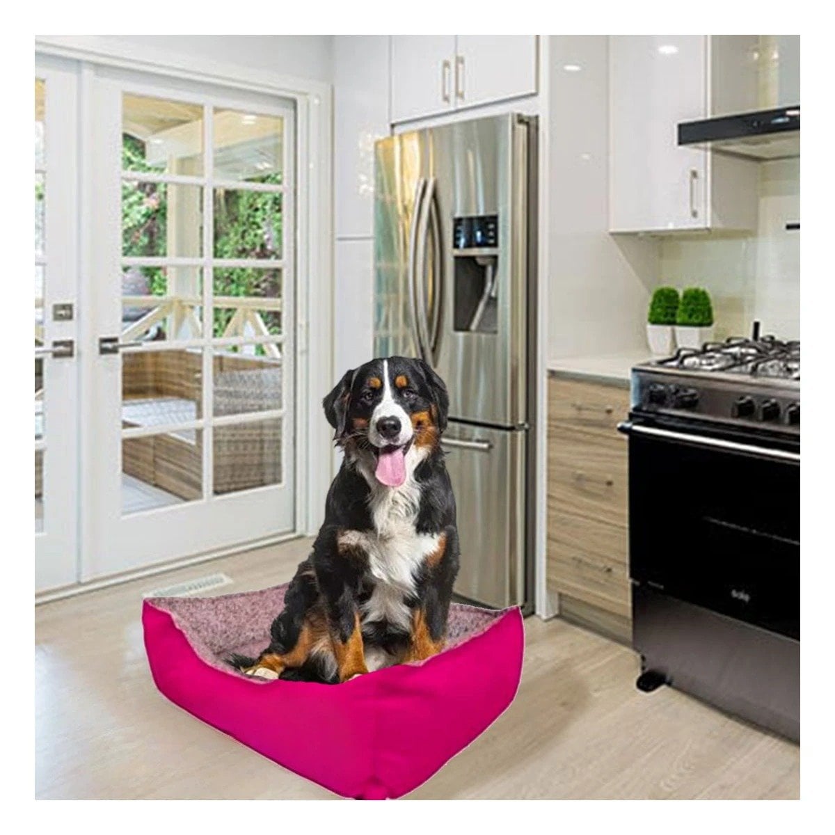 PACK2 CUCHA ACOLCHADA CON LATERALES ENVOLVENTES QUE BRINDAN ABRIGO TALLA L FUCSIA - 3