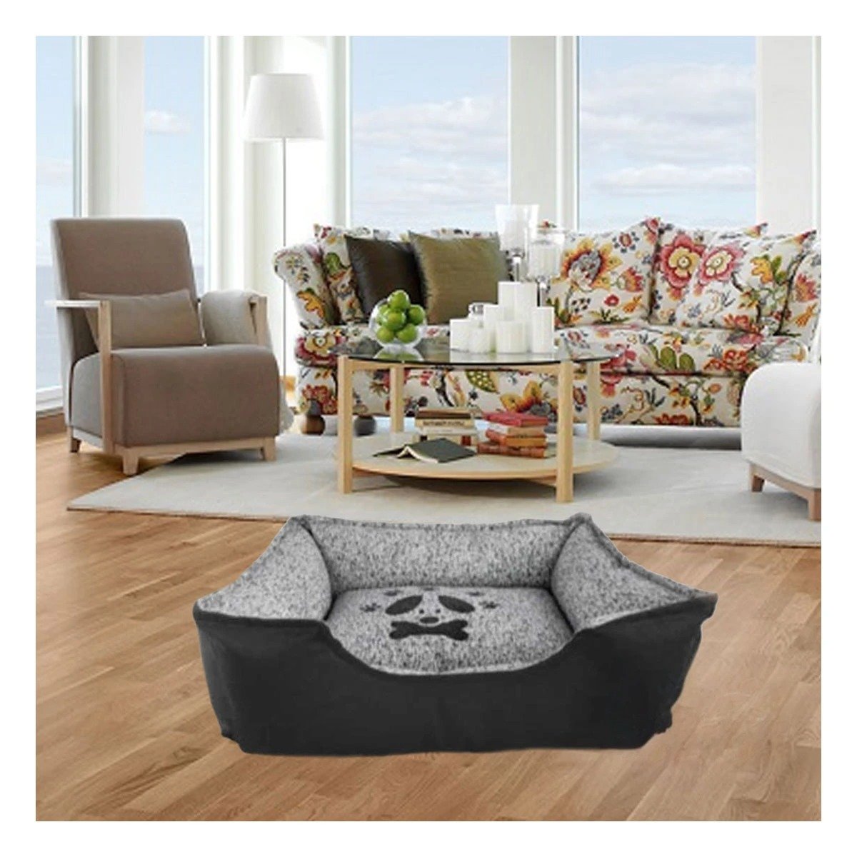 PACK2 COLCHONETA PARA PERRO BASE LIVIANA FACIL DE TRASLADAR TALLA L NEGRO Y+PAPEL REGALO - 2