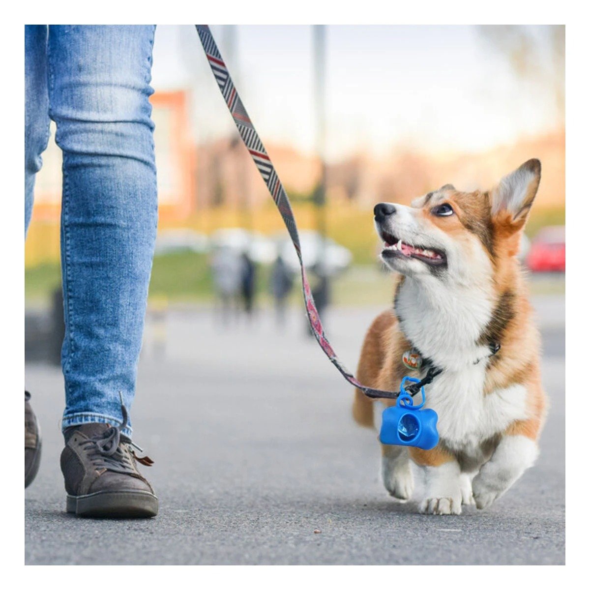 ACCESORIO DE LIMPIEZA CON PROTECTOR TIPO HUESO AZUL PARA PERRO Y+PAPEL REGALO - 5