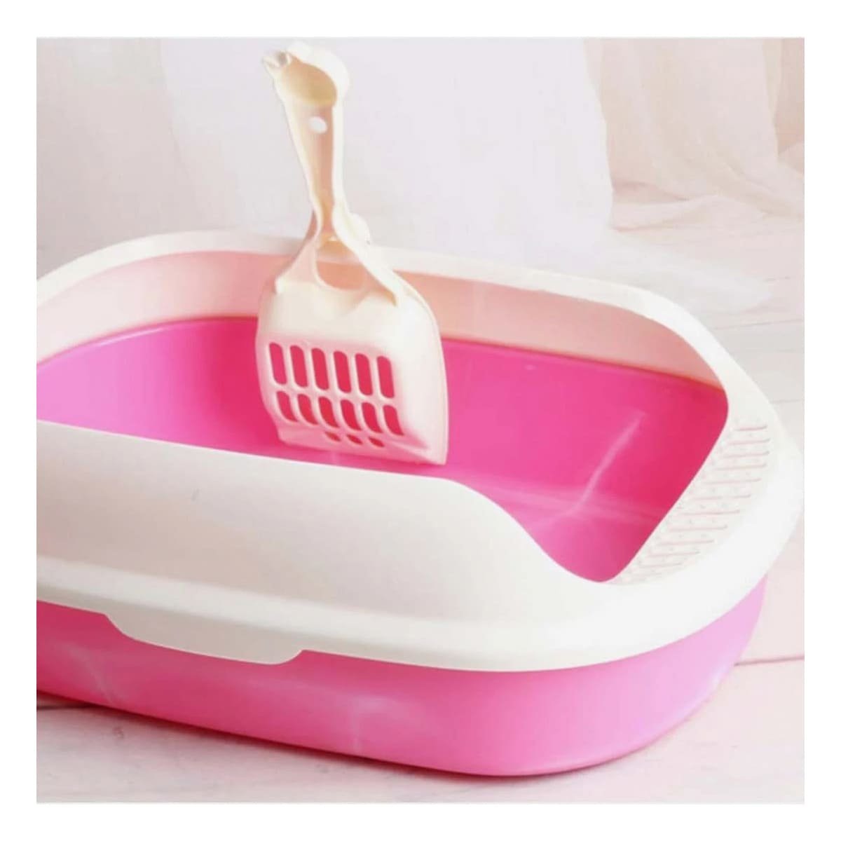 PACK4 SISTEMA ROSADO PARA GATO CON LADOS MEDIOS ALTOS MAS PALA CERNIDORA Y+PAPEL REGALO - 2