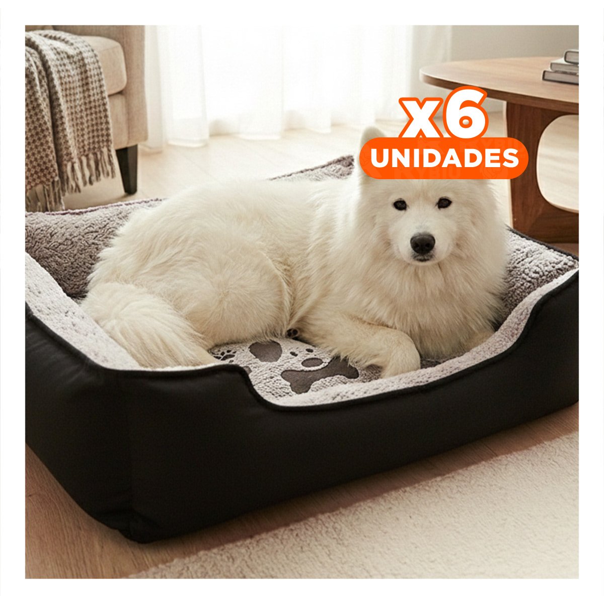 PACK6 ESPACIO DE DESCANSO PARA PERRO TELA DURABLE PARA INTERIOR TALLA L NEGRO Y+REGALO STICKER - 1