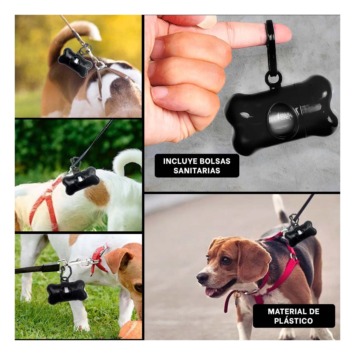 PACK12 IMPLEMENTO PORTATIL NEGRO CON BOLSA DE DESECHO Y PROTECTOR TIPO HUESO Y+PAPEL REGALO - 2
