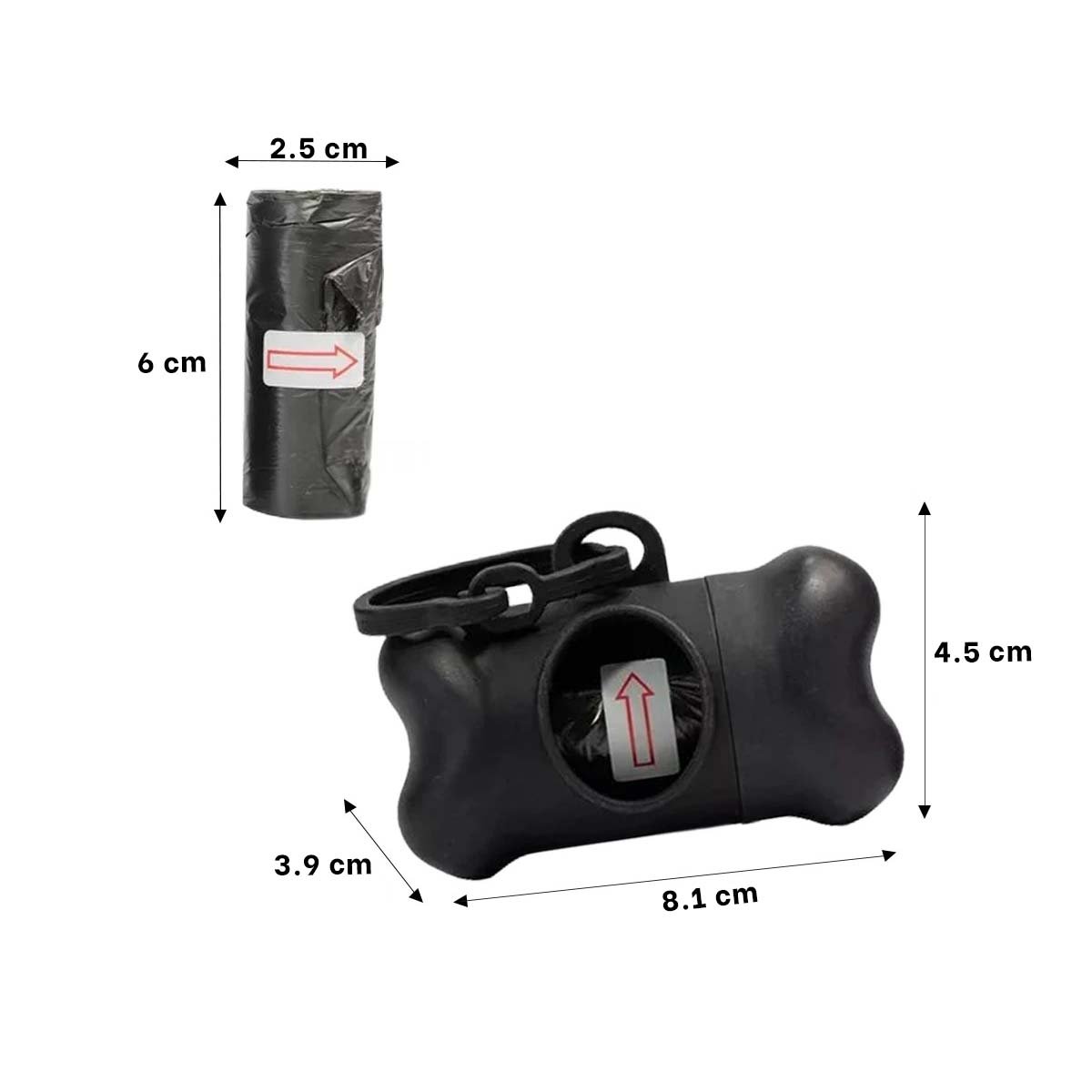 PACK12 IMPLEMENTO PORTATIL NEGRO CON BOLSA DE DESECHO Y PROTECTOR TIPO HUESO Y+PAPEL REGALO - 4