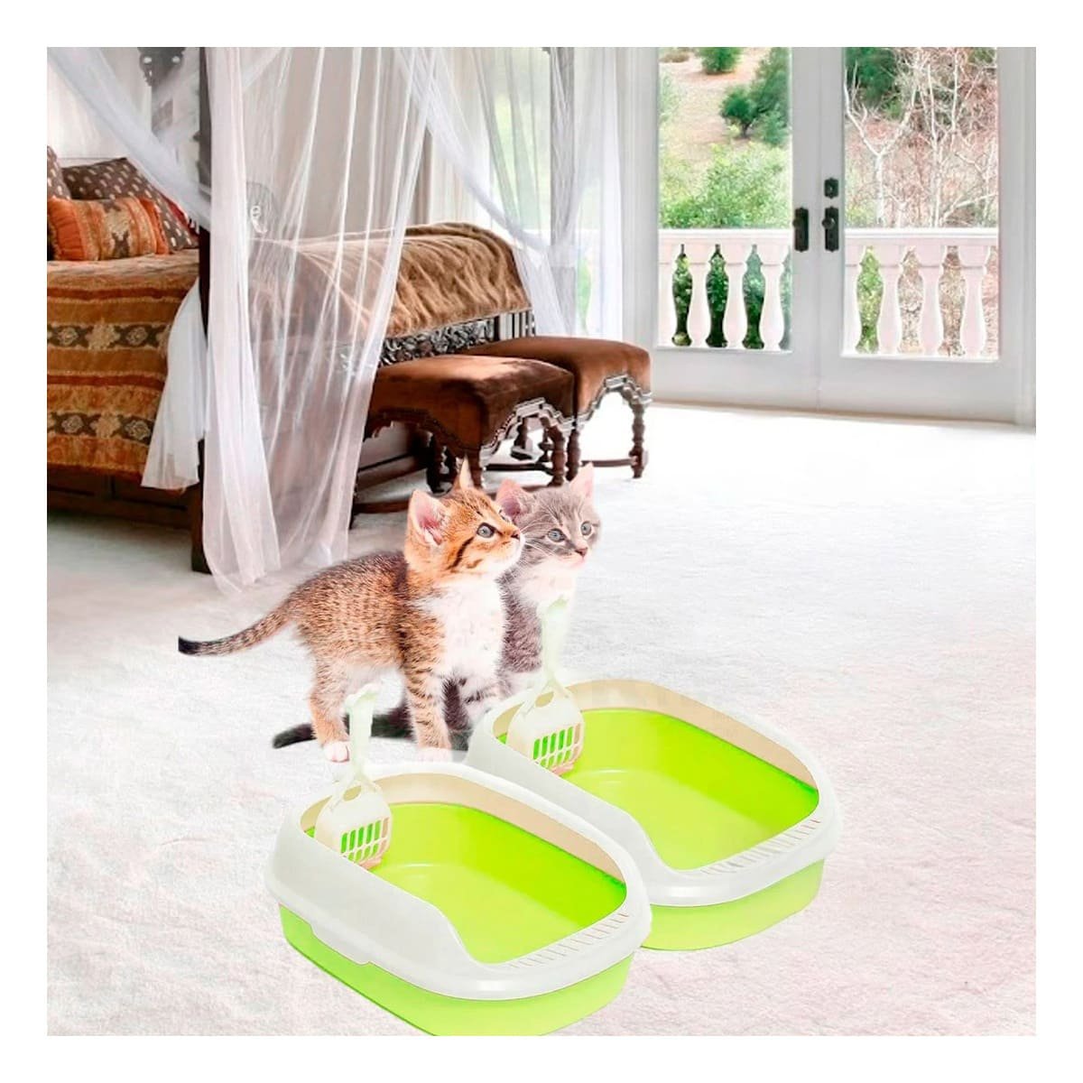 PACK4 SISTEMA VERDE PARA GATO CON LADOS MEDIOS ALTOS MAS PALA CERNIDORA Y+PAPEL REGALO - 5